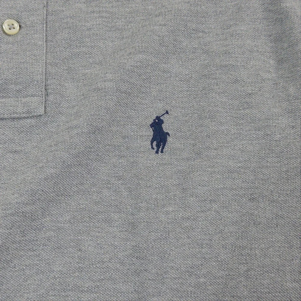 Polo Ralph Lauren Polo Shirt Mens Large Gray US Open Tennis/Emirates Custom Fit